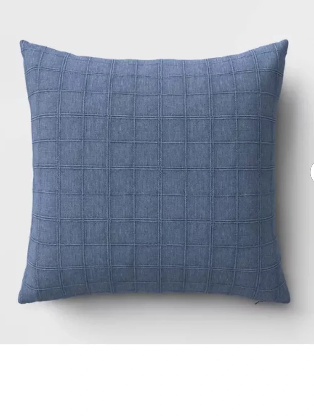 NWT Threshold Oversized Woven Washed Windowpane Square Throw Pillow Blue